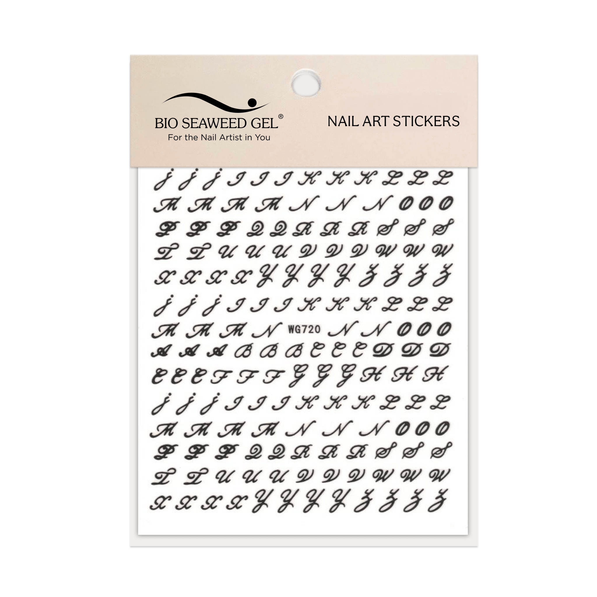 Fancy Cursive Letters Nail Art Stickers - Bio Seaweed Gel Canada