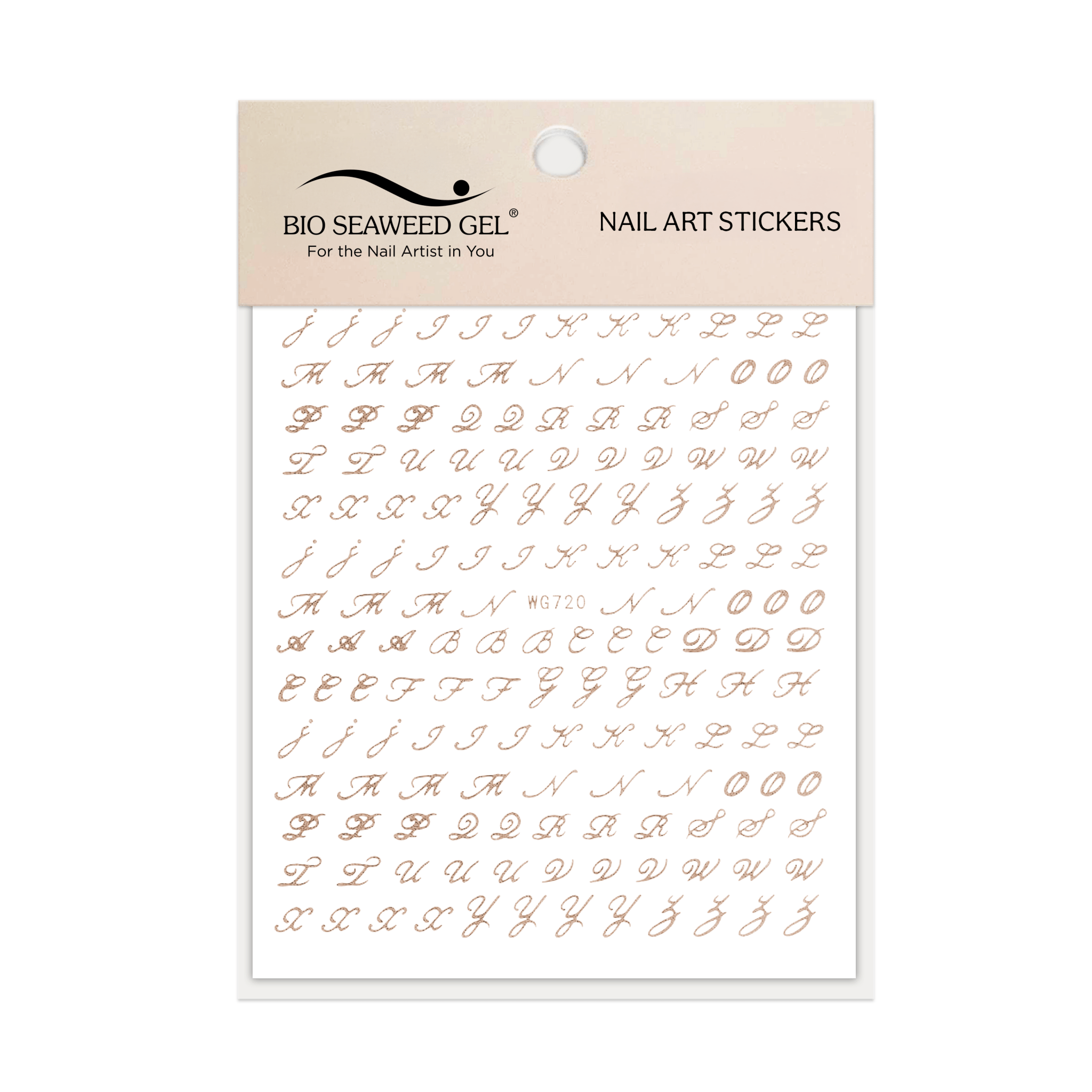 Fancy Cursive Letters Nail Art Stickers - Bio Seaweed Gel Canada