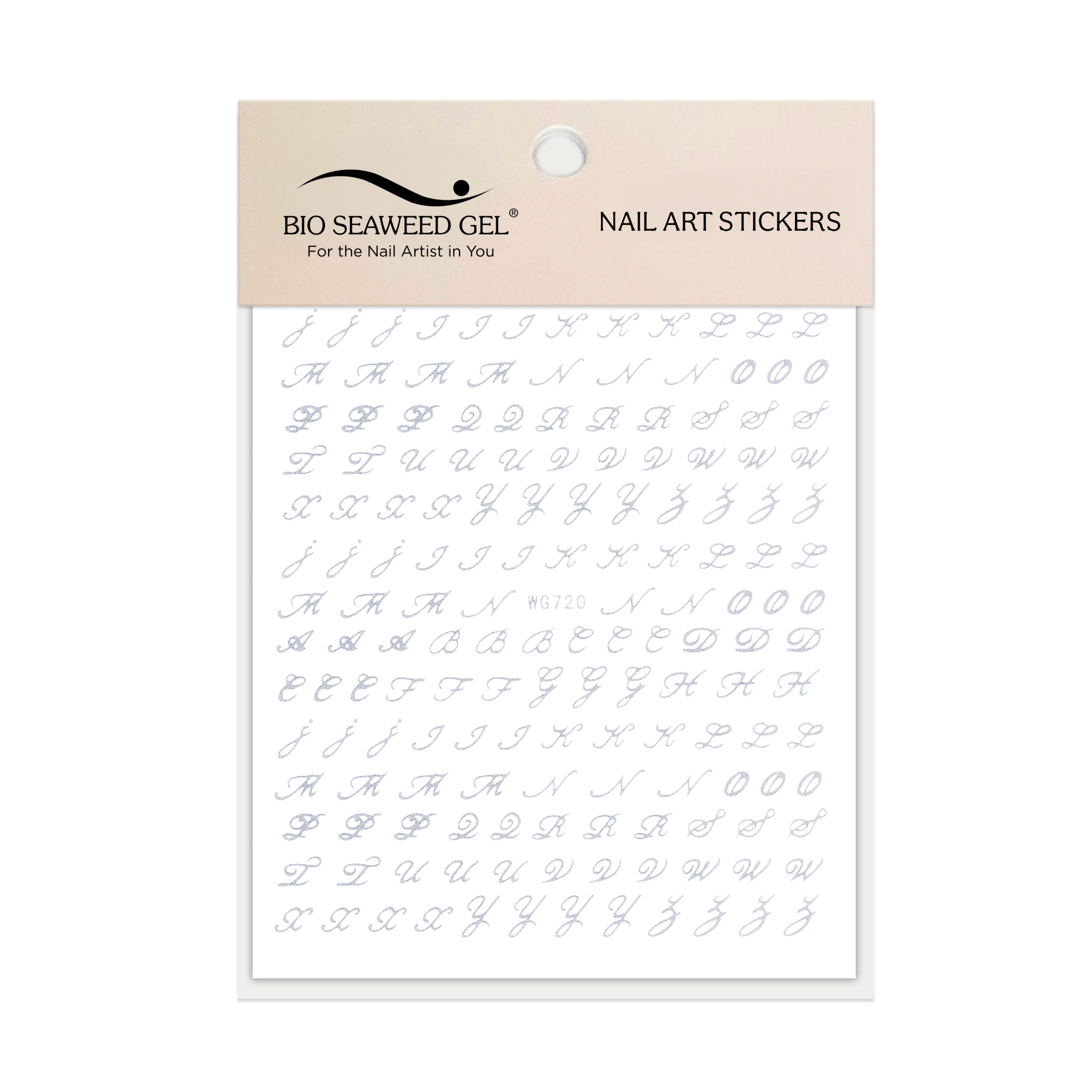 Fancy Cursive Letters Nail Art Stickers - Bio Seaweed Gel Canada