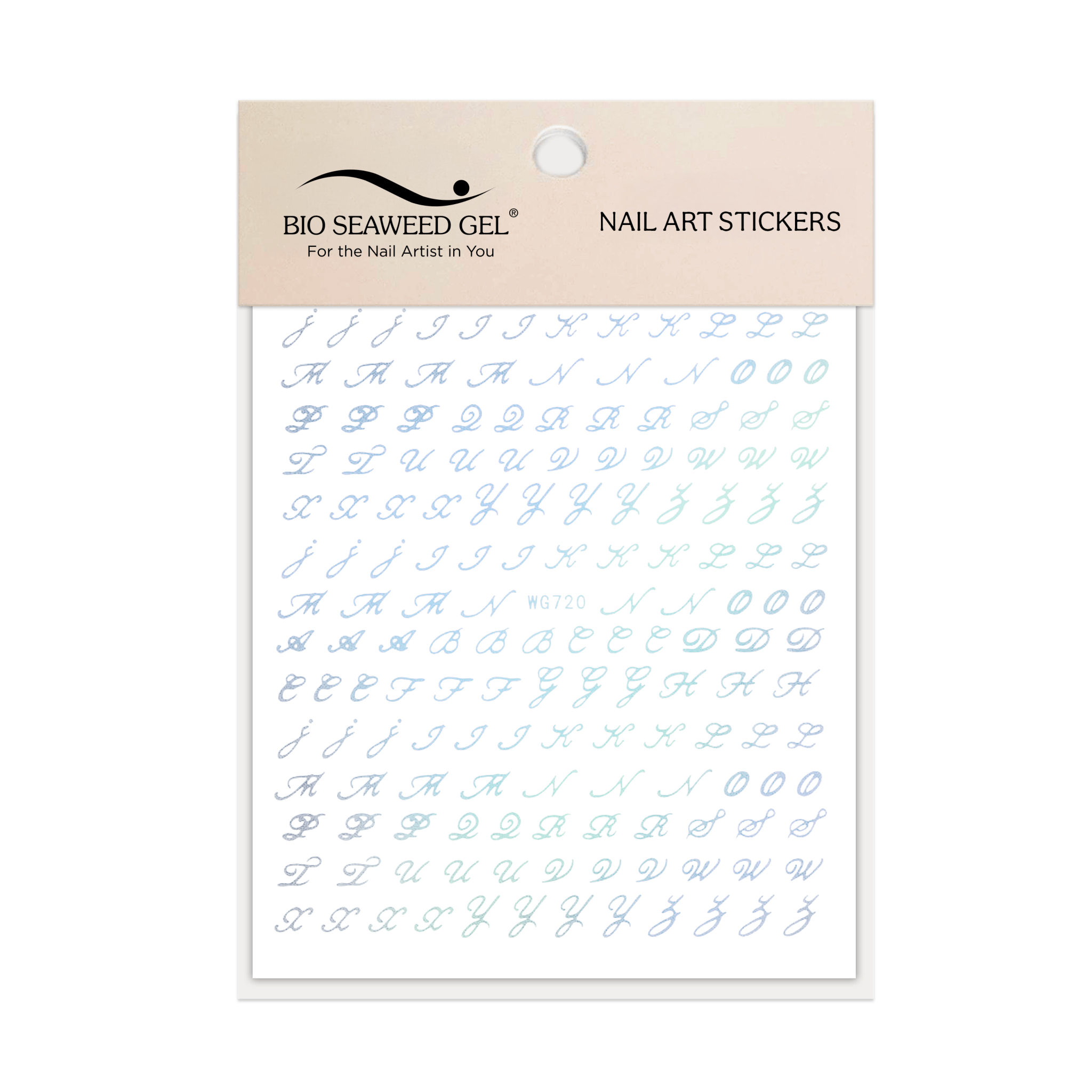 Fancy Cursive Letters Nail Art Stickers - Bio Seaweed Gel Canada