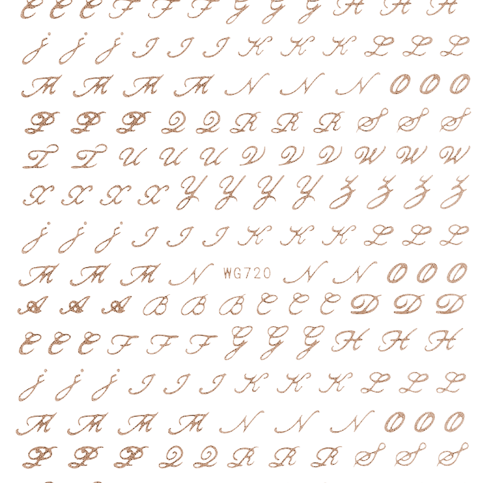 Fancy Cursive Letters Nail Art Stickers - Bio Seaweed Gel Canada