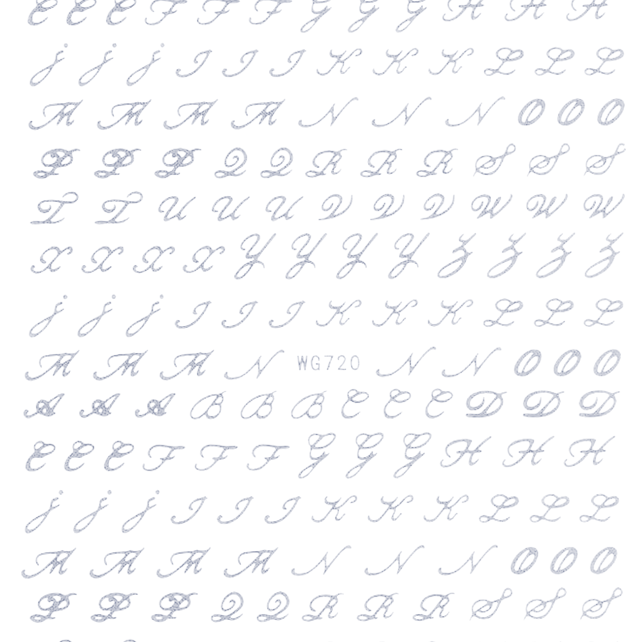 Fancy Cursive Letters Nail Art Stickers - Bio Seaweed Gel Canada
