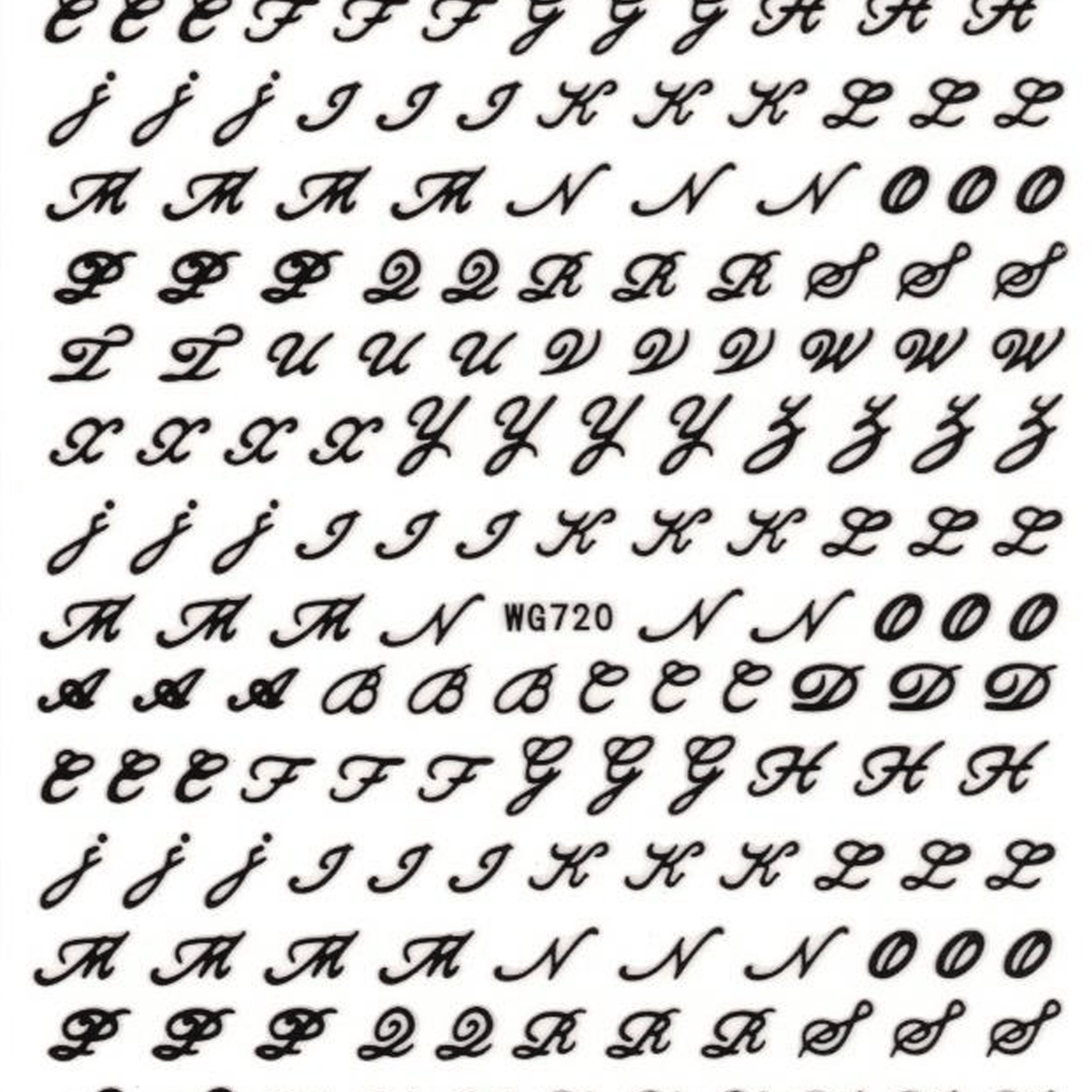Fancy Cursive Letters Nail Art Stickers - Bio Seaweed Gel Canada