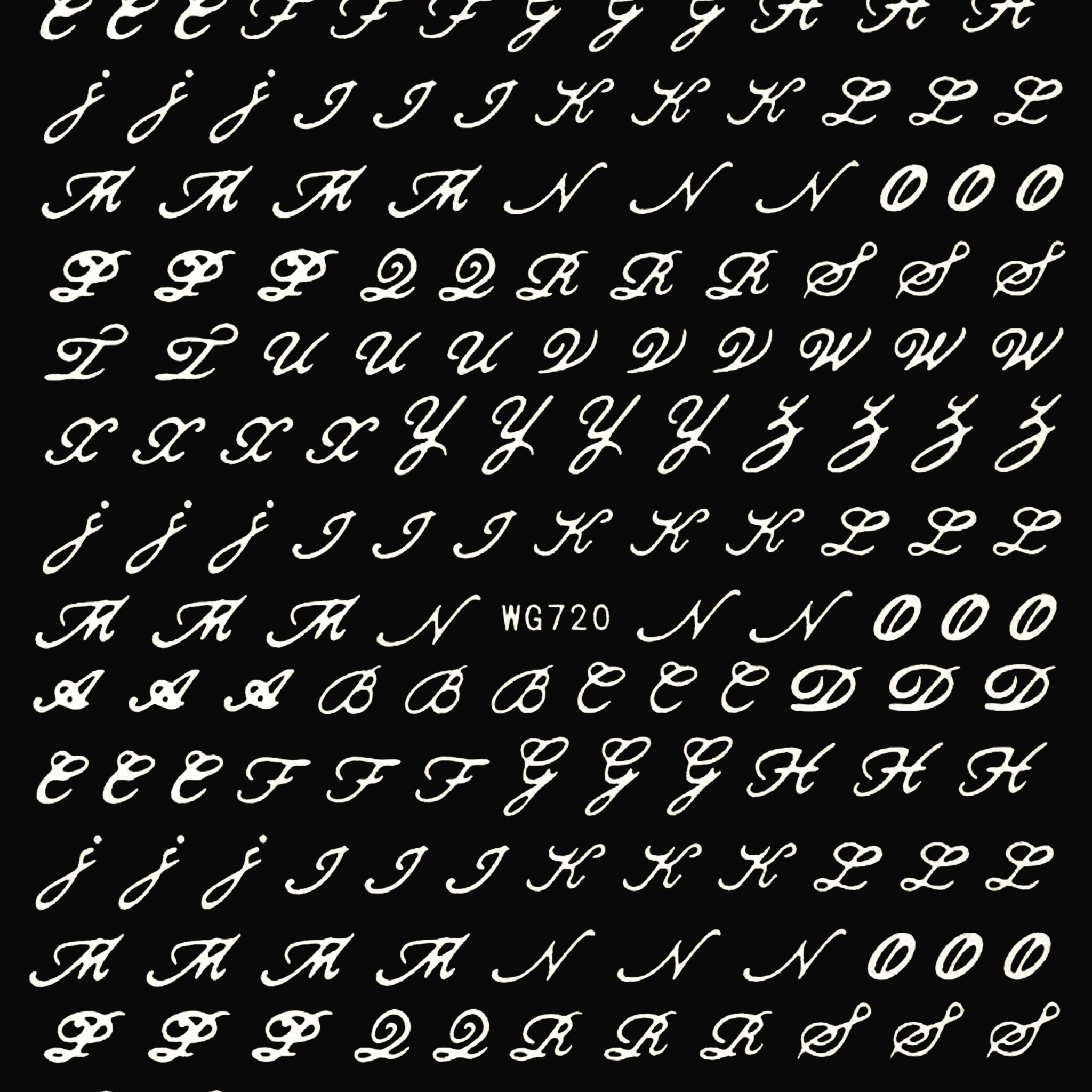 Fancy Cursive Letters Nail Art Stickers - Bio Seaweed Gel Canada