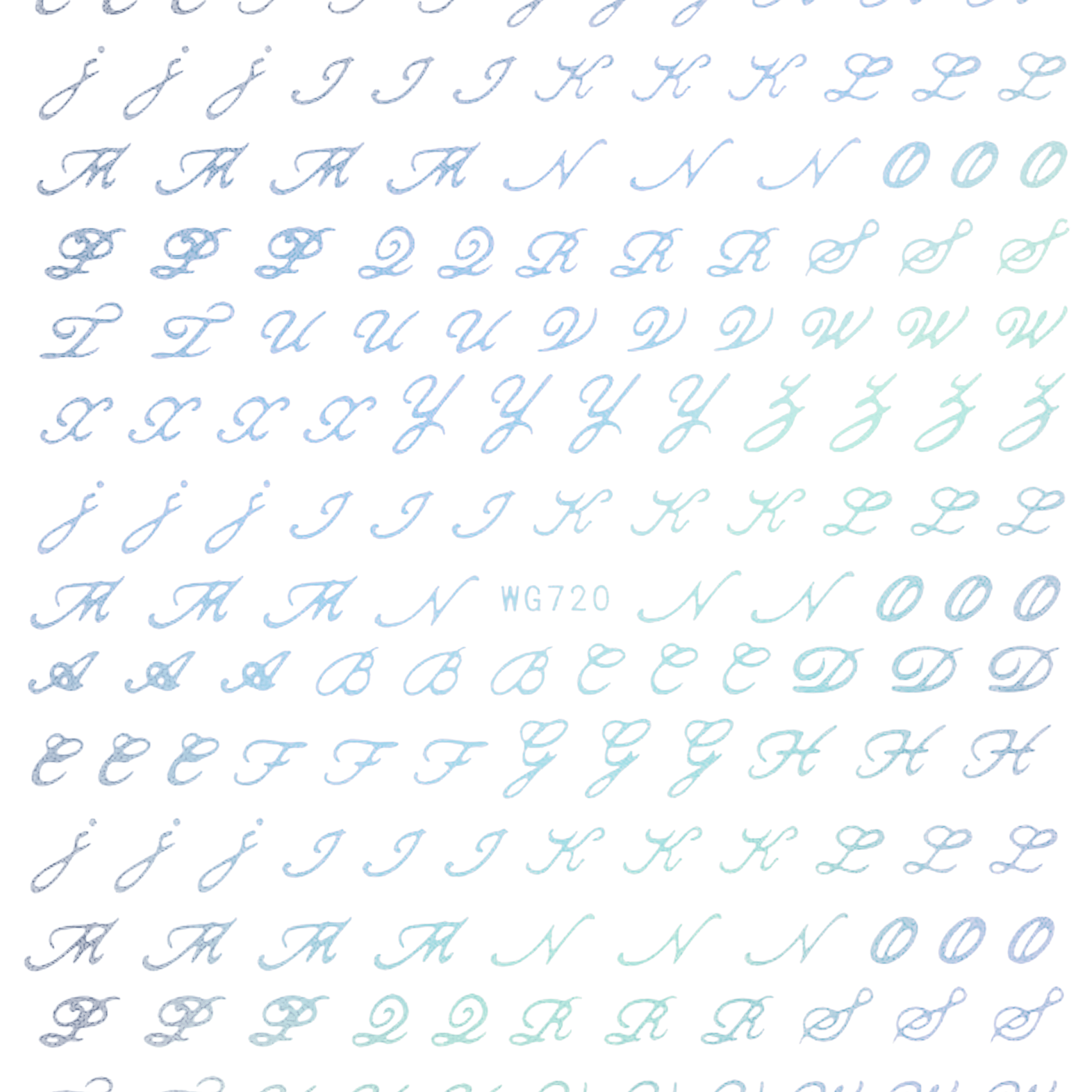Fancy Cursive Letters Nail Art Stickers - Bio Seaweed Gel Canada
