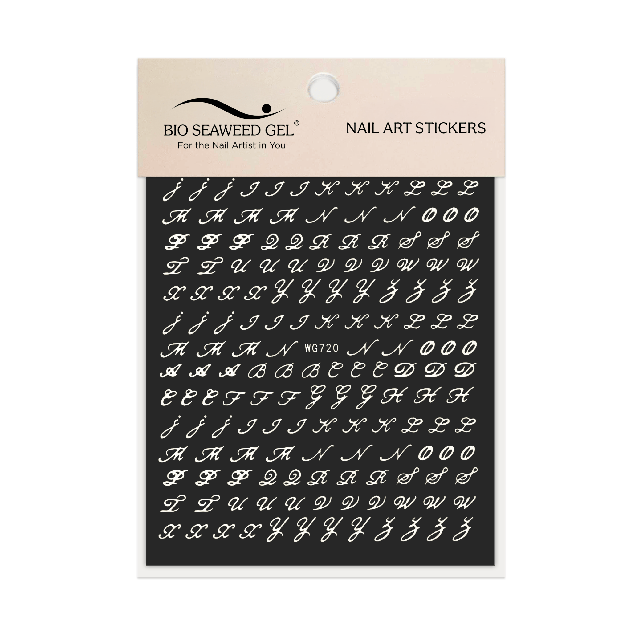 Fancy Cursive Letters Nail Art Stickers - Bio Seaweed Gel Canada