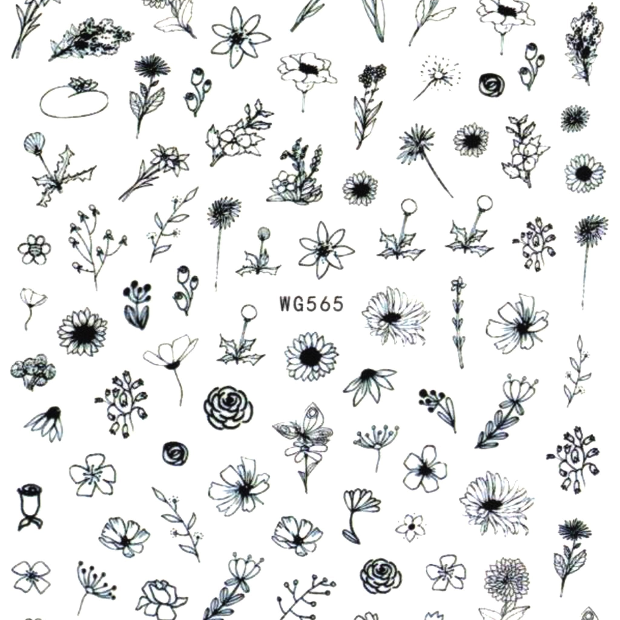 Floral Nail Art Stickers - Bio Seaweed Gel Canada