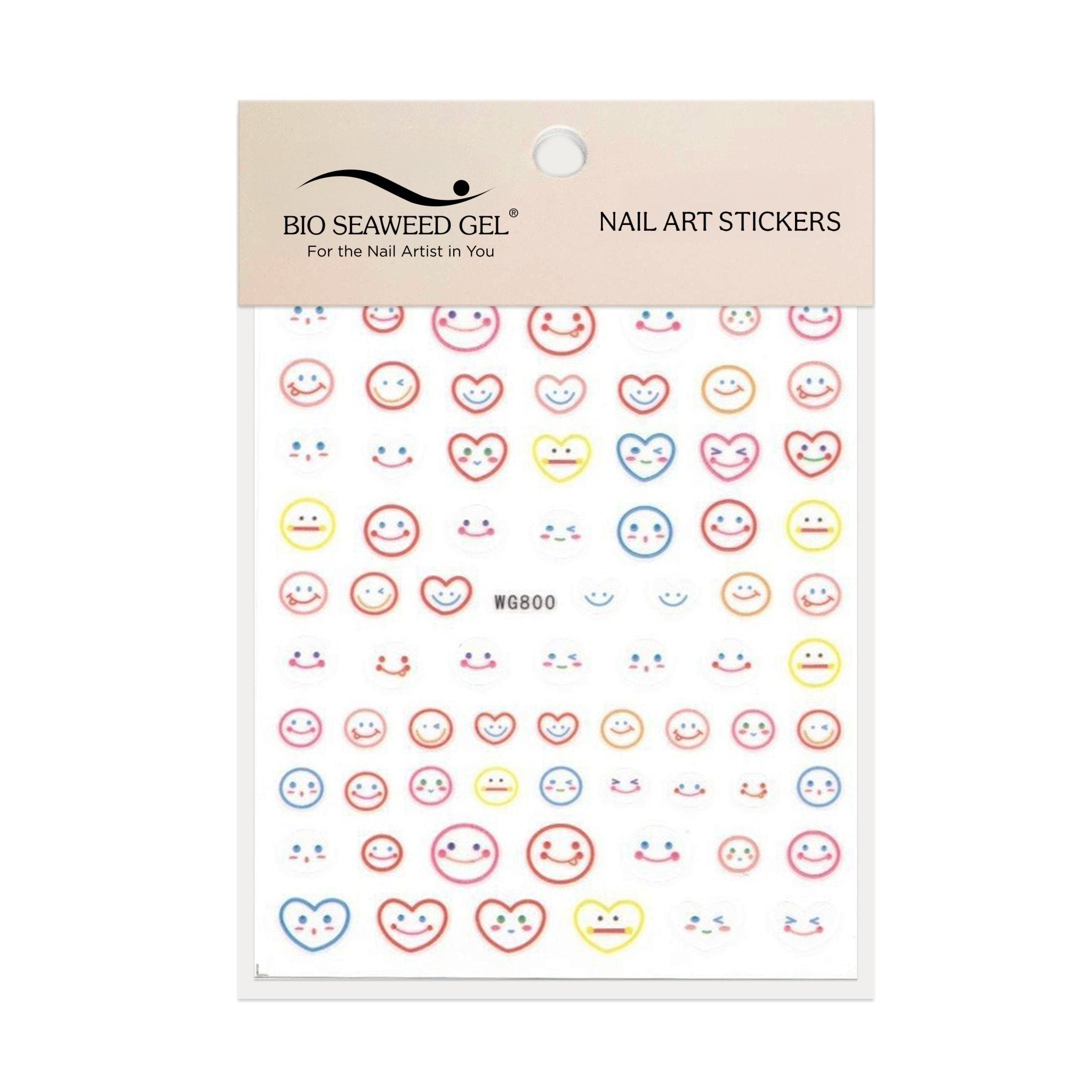 Kawaii Smiley Face Nail Art Stickers - Bio Seaweed Gel Canada