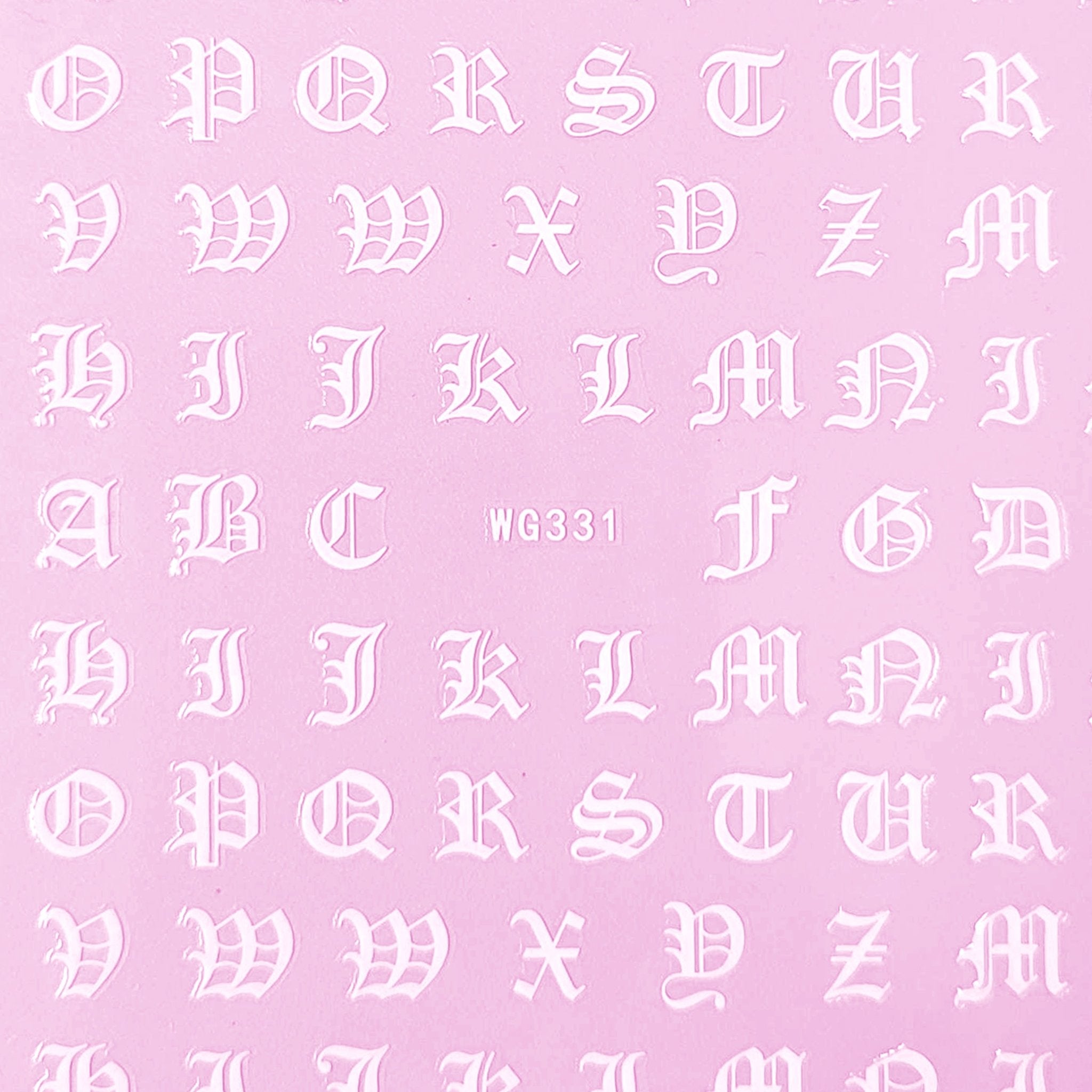 Old English Letters Nail Art Stickers - Bio Seaweed Gel Canada