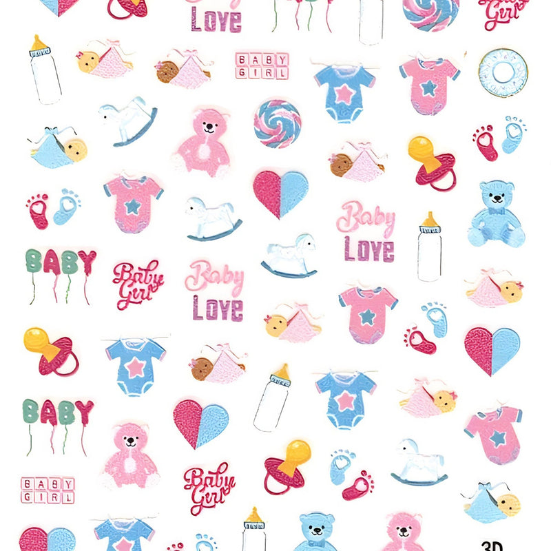 Baby Girl and Boy Nail Art Stickers - Bio Seaweed Gel Canada