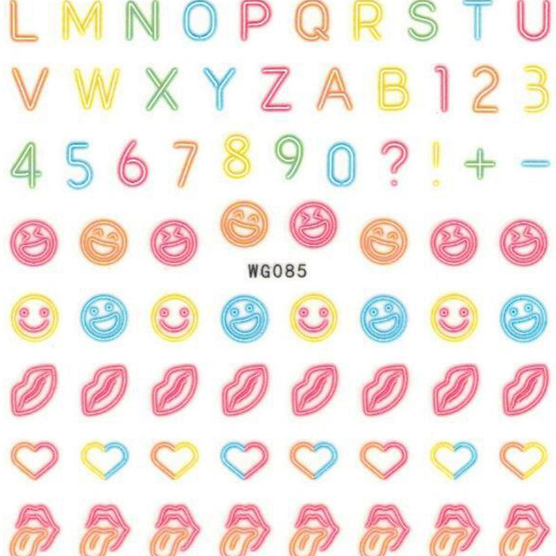 Neon Smiley Face Nail Art Stickers - Bio Seaweed Gel Canada