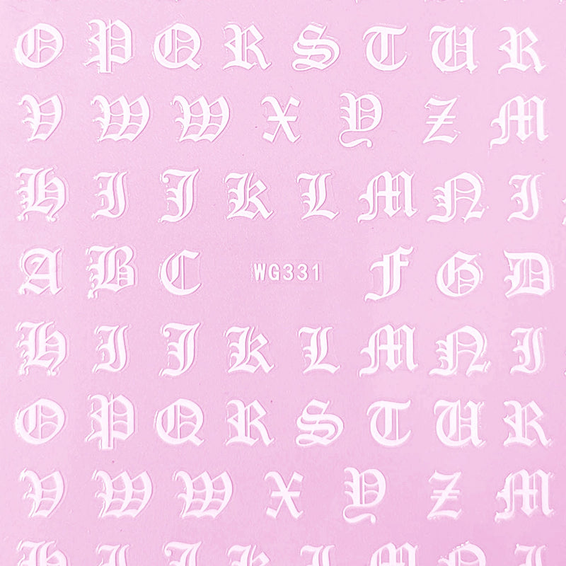Old English Letters Nail Art Stickers - Bio Seaweed Gel Canada