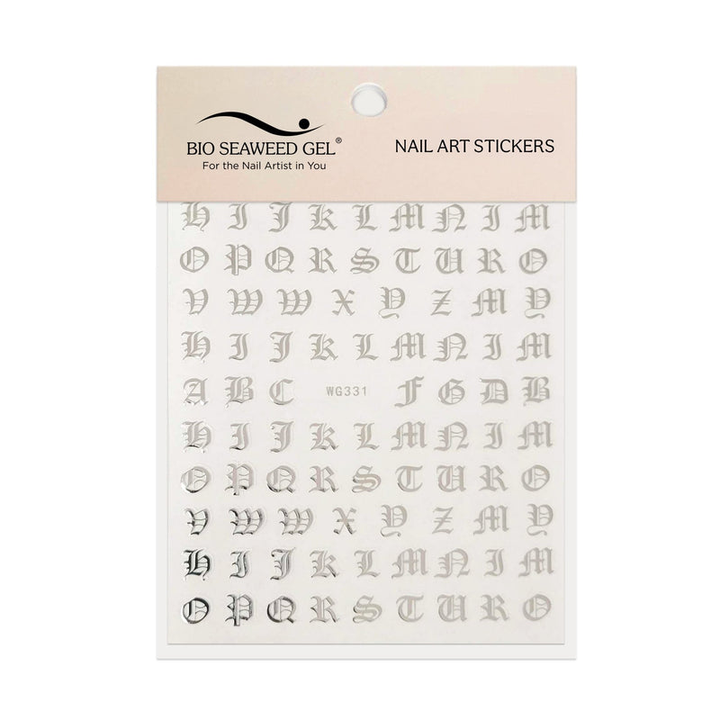 Old English Letters Nail Art Stickers - Bio Seaweed Gel Canada